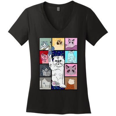 Cute Cat Purring In My Lap Cause It Loves Me Cat Lover Women's V-Neck T-Shirt