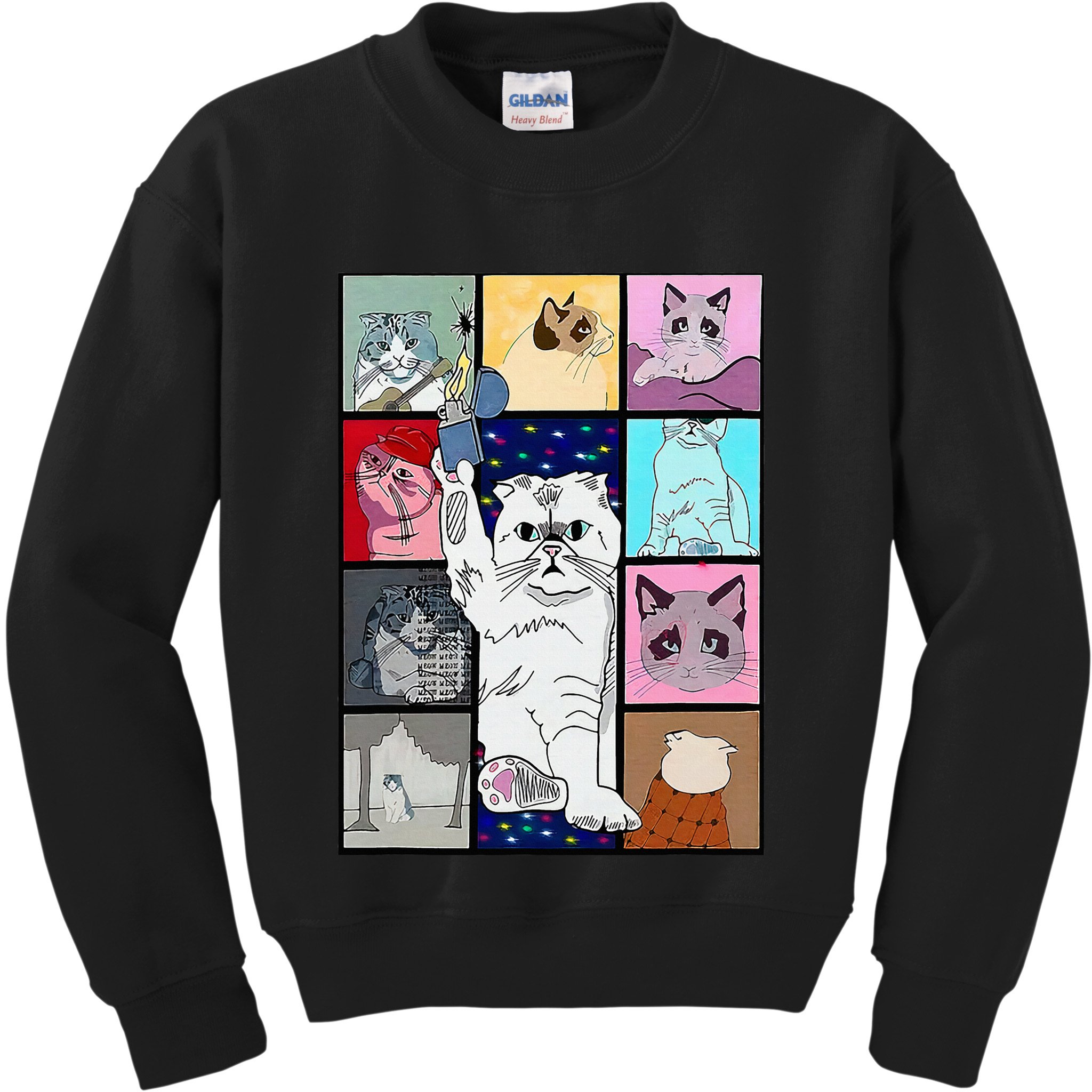 Cute Cat Purring In My Lap Cause It Loves Me Cat Lover Kids Sweatshirt