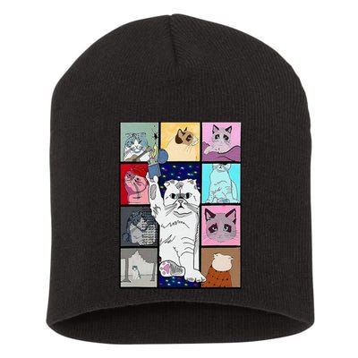 Cute Cat Purring In My Lap Cause It Loves Me Cat Lover Short Acrylic Beanie