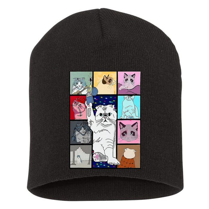 Cute Cat Purring In My Lap Cause It Loves Me Cat Lover Short Acrylic Beanie
