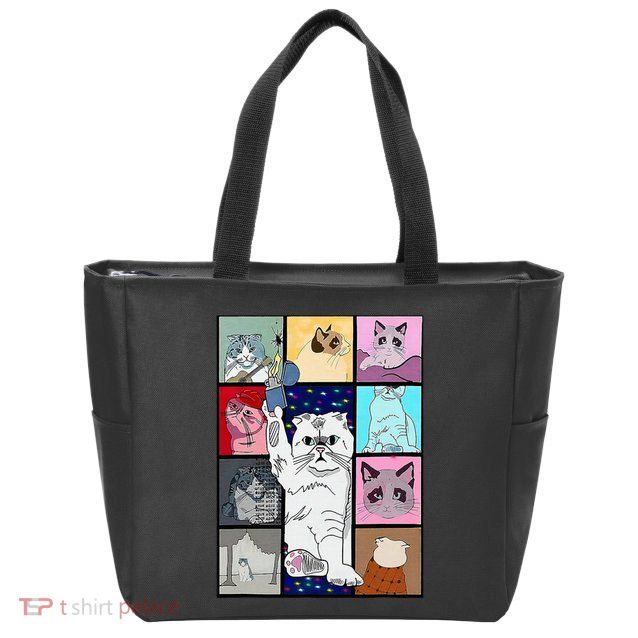 Cute Cat Purring In My Lap Cause It Loves Me Cat Lover Zip Tote Bag