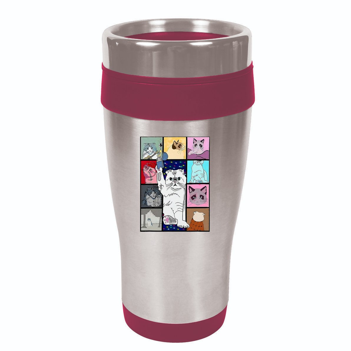 Cute Cat Purring In My Lap Cause It Loves Me Cat Lover 16oz Travel Tumbler