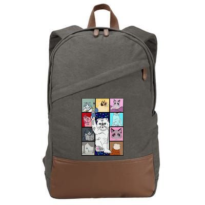 Cute Cat Purring In My Lap Cause It Loves Me Cat Lover Cotton Canvas Backpack