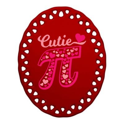 Cool Cutie Pi Love Pi Ceramic Oval Ornament