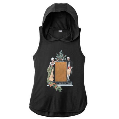 Colonial Christmas Party Vintage Illustration Funny Gift Ladies PosiCharge Tri-Blend Wicking Draft Hoodie Tank