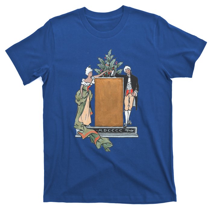 Colonial Christmas Party Vintage Illustration Funny Gift T-Shirt