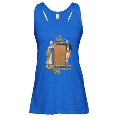 Colonial Christmas Party Vintage Illustration Funny Gift Ladies Essential Flowy Tank