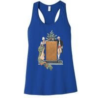 Colonial Christmas Party Vintage Illustration Funny Gift Women's Racerback Tank