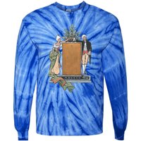 Colonial Christmas Party Vintage Illustration Funny Gift Tie-Dye Long Sleeve Shirt