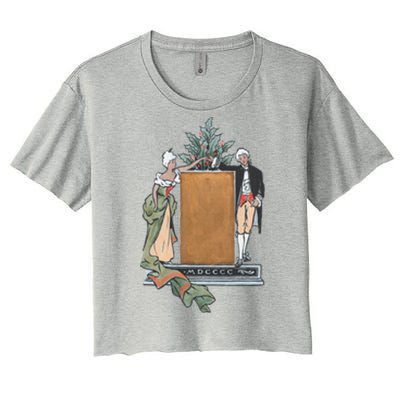 Colonial Christmas Party Vintage Illustration Funny Gift Women's Crop Top Tee