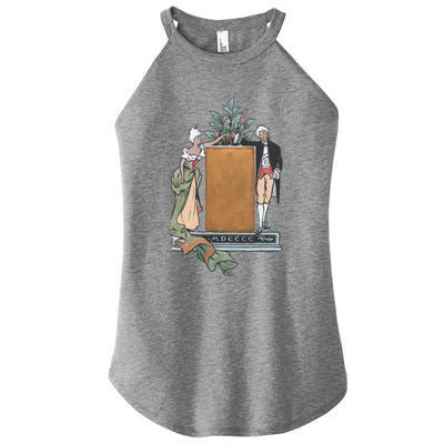 Colonial Christmas Party Vintage Illustration Funny Gift Women's Perfect Tri Rocker Tank