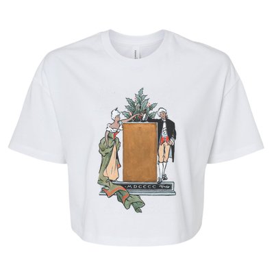 Colonial Christmas Party Vintage Illustration Funny Gift Bella+Canvas Jersey Crop Tee