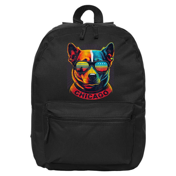 CHICAGO CITY PUP In SHADES With CITY FLAG Vintage Designer 16 in Basic Backpack