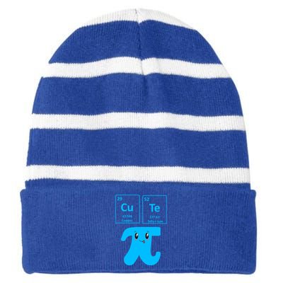 Cute Cutie Pi Pie Math Gift I Fun Math Geek Nerd Great Gift Striped Beanie with Solid Band