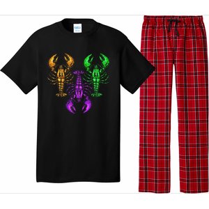 Carnival Costume Party Parade Crawfish Lover Gift Mardi Gras Pajama Set