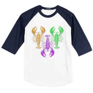 Carnival Costume Party Parade Crawfish Lover Gift Mardi Gras Baseball Sleeve Shirt