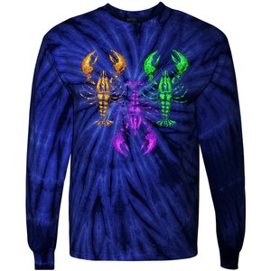 Carnival Costume Party Parade Crawfish Lover Gift Mardi Gras Tie-Dye Long Sleeve Shirt