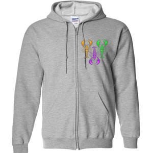 Carnival Costume Party Parade Crawfish Lover Gift Mardi Gras Full Zip Hoodie