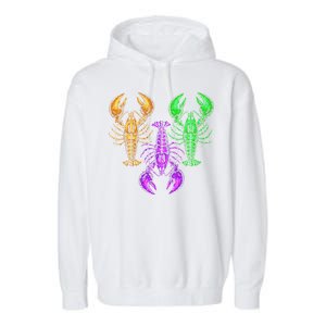 Carnival Costume Party Parade Crawfish Lover Gift Mardi Gras Garment-Dyed Fleece Hoodie