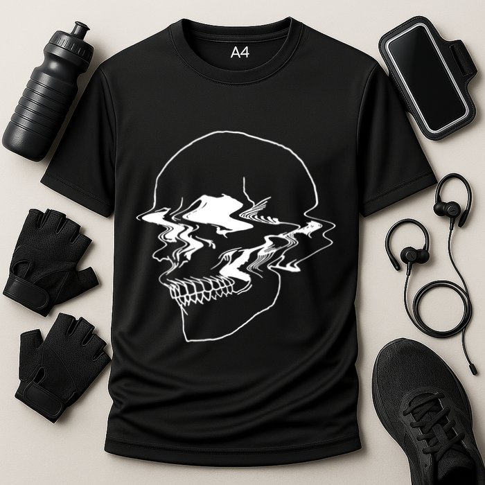 Creepy Cool Pastel Vaporwave Skull Cooling Performance Crew T-Shirt