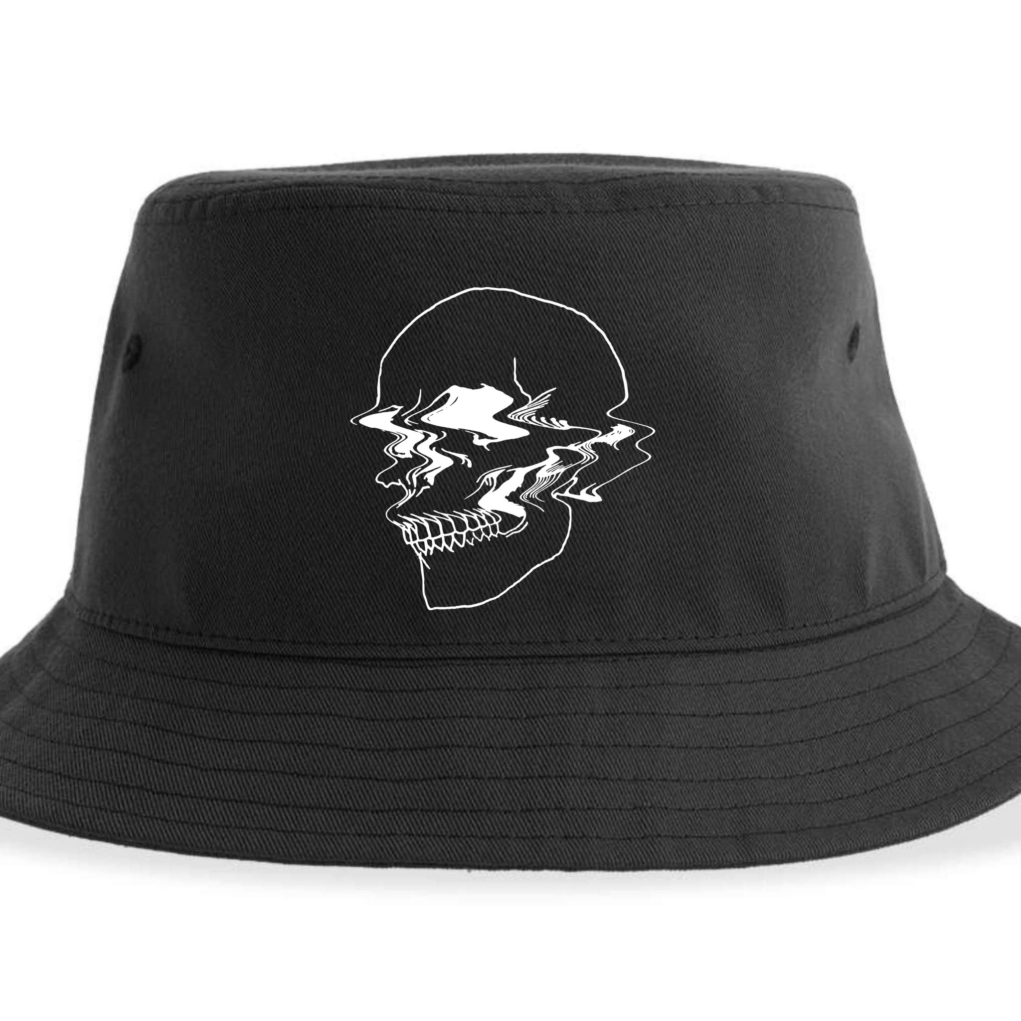 Creepy Cool Pastel Vaporwave Skull Sustainable Bucket Hat