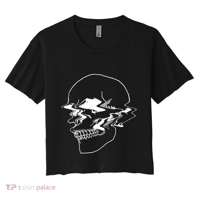 Creepy Cool Pastel Vaporwave Skull Crop Top