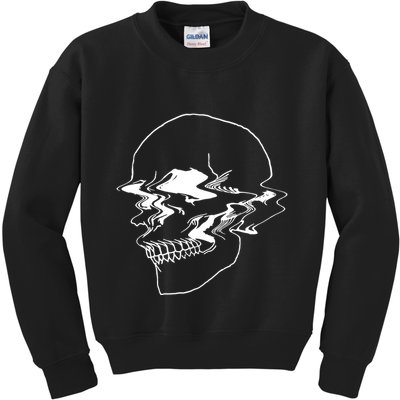 Creepy Cool Pastel Vaporwave Skull Kids Sweatshirt