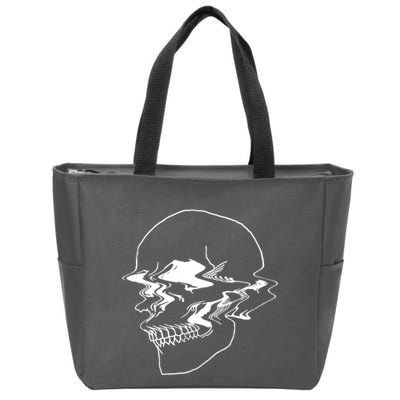 Creepy Cool Pastel Vaporwave Skull Zip Tote Bag