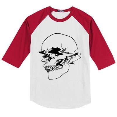 Creepy Cool Pastel Vaporwave Skull Kids Colorblock Raglan Jersey