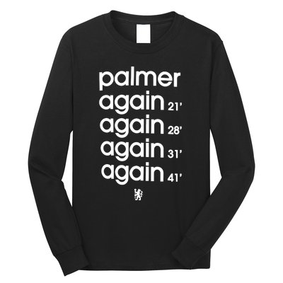 C.H.E.L.S.E.A. Cole Palmer’S 4 Goals Text Long Sleeve Shirt