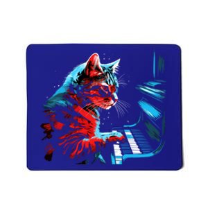 Cute Cat Playing Piano Music Lover Funny Musician Art Great Gift Mousepad