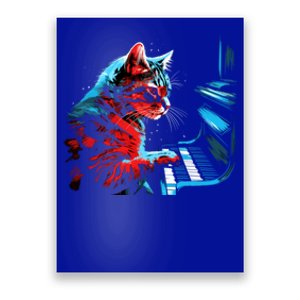 Cute Cat Playing Piano Music Lover Funny Musician Art Great Gift Poster