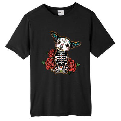 Calavera Chihuahua Playful Colorful Cute Dia De Los Muertos Tall Fusion ChromaSoft Performance T-Shirt