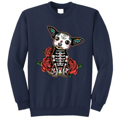 Calavera Chihuahua Playful Colorful Cute Dia De Los Muertos Sweatshirt