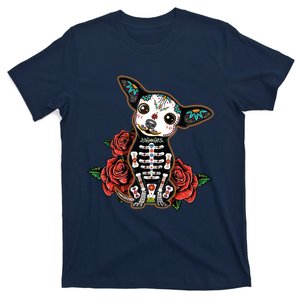 Calavera Chihuahua Playful Colorful Cute Dia De Los Muertos T-Shirt