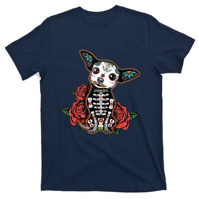 Calavera Chihuahua Playful Colorful Cute Dia De Los Muertos T-Shirt