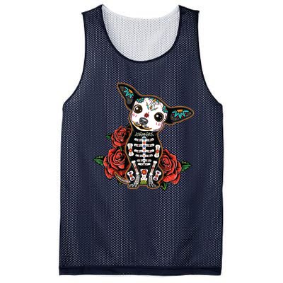 Calavera Chihuahua Playful Colorful Cute Dia De Los Muertos Mesh Reversible Basketball Jersey Tank