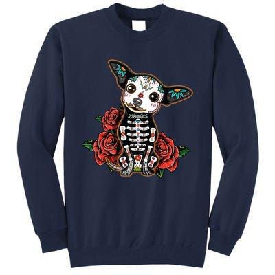 Calavera Chihuahua Playful Colorful Cute Dia De Los Muertos Tall Sweatshirt