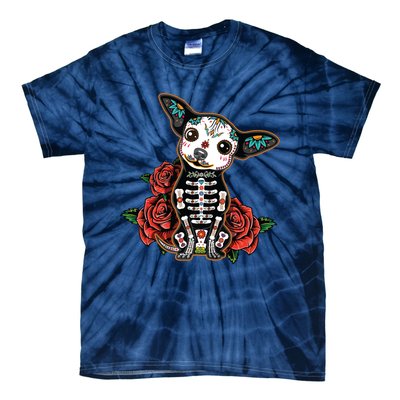 Calavera Chihuahua Playful Colorful Cute Dia De Los Muertos Tie-Dye T-Shirt