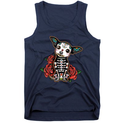 Calavera Chihuahua Playful Colorful Cute Dia De Los Muertos Tank Top