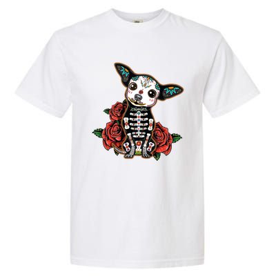 Calavera Chihuahua Playful Colorful Cute Dia De Los Muertos Garment-Dyed Heavyweight T-Shirt