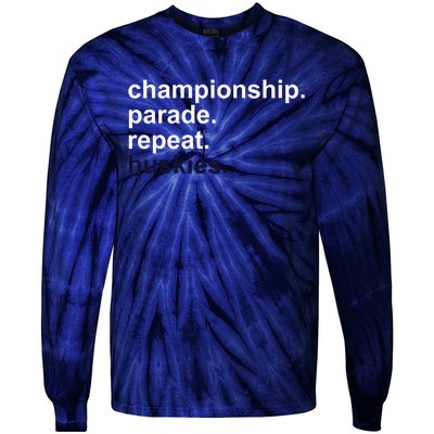 Cprh Championship Parade Repeat Huskies Tie-Dye Long Sleeve Shirt