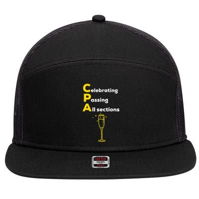 Cpa Celebrating Passing Test New Accountant Gift 7 Panel Mesh Trucker Snapback Hat