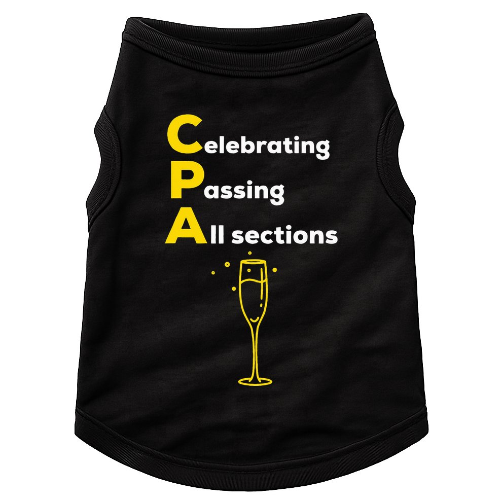 Cpa Celebrating Passing Test New Accountant Gift Doggie Tank
