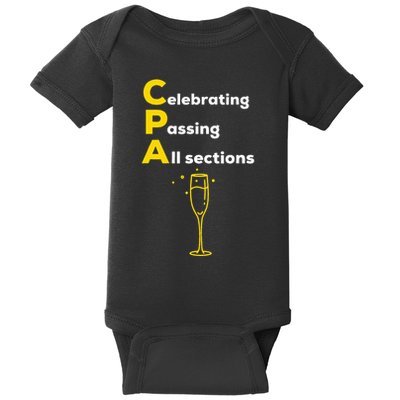 Cpa Celebrating Passing Test New Accountant Gift Baby Bodysuit