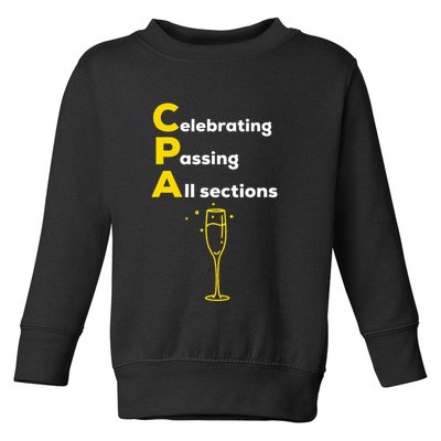 Cpa Celebrating Passing Test New Accountant Gift Toddler Sweatshirt