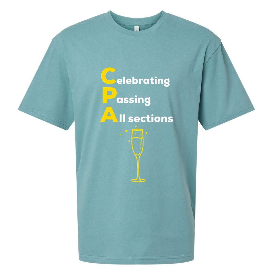Cpa Celebrating Passing Test New Accountant Gift Sueded Cloud Jersey T-Shirt