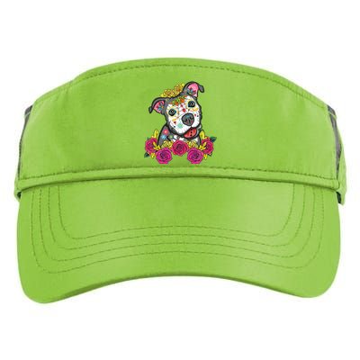 Cute Calavera Perro Dia De Los Muertos Halloween Dog Adult Drive Performance Visor