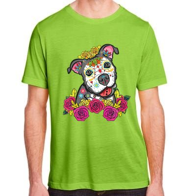 Cute Calavera Perro Dia De Los Muertos Halloween Dog Adult ChromaSoft Performance T-Shirt