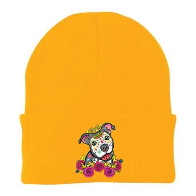 Cute Calavera Perro Dia De Los Muertos Halloween Dog Knit Cap Winter Beanie